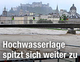 Hochwasser in der Stadt Salzburg