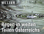 Regentropfen in einer Lacke