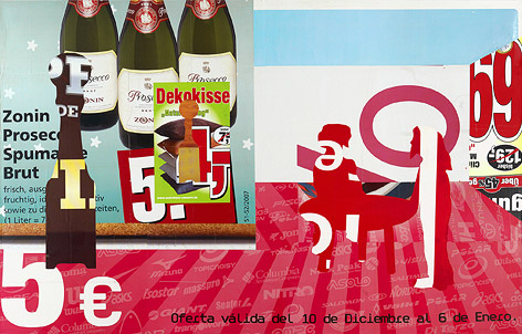 © 2013 Albert Oehlen, Photo: Lothar Schnepf Collage auf Leinwand