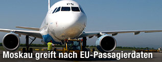 Passagierflugzeug vor dem Abflug