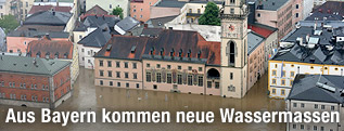 Überflutete Passauer Altstadt