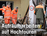Aufräumarbeiten in Hüttau