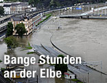Überschwemmte Elbe in Usti nad Labor