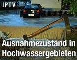 Hochwasser in der deutschen Stadt Kolbermoor