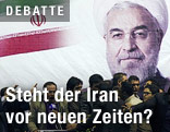 Iranischer Präsidentschaftskandidat Hassan Rouhani auf einem Plakat
