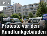 Außenansicht des Hauptgebäudes des öffentlich-rechtlichen Senders ERT