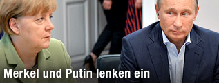 Deutschlands Bundeskanzlerin Angela Merkel und Russlands Präsident Wladimir Putin