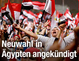 Jubelnde Demonstranten