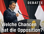 Ägyptens Präsident Mohammed Mursi bei einer Rede