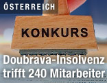 Stempel mit der Aufschrift Konkurs