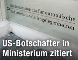 Tafel des Außenministeriums in Wien