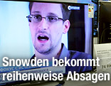 Edward Snowden auf einem Fernseher