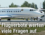 Das Flugzeug des bolivischen Pr&auml;sidenten Evo Morales auf dem Flughafen Wien-Schwechat