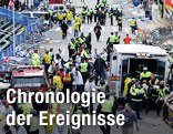 Einsatzkräfte im Zielraum des Boston-Marathons nach dem Anschlag