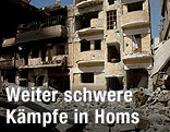 Zerst&ouml;rte Geb&auml;ude nach K&auml;mpfen in Homs