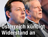 Umweltminister Nikolaus Berlakovich (&Ouml;VP) und Wirtschaftsminister Reinhold Mitterlehner (&Ouml;VP)
