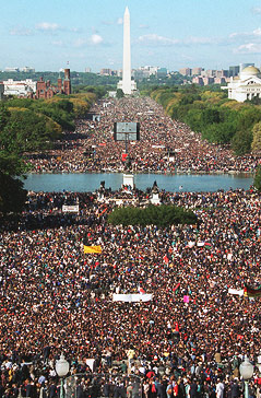 © AP/Mark Wilson Menschenmassen beim Million-Men-March in Waschington 1995