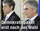 Vizekanzler Michael Spindelegger und Bundeskanzler Werner Faymann