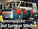 Ausgebrannter Reisebus