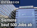 Fahnen mit dem Siemens-Schriftzug