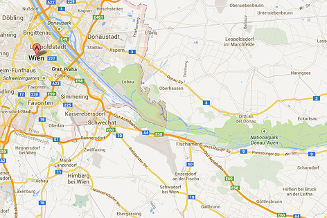 © Google Maps Google-Maps-Screenshot von der Donau bei Wien