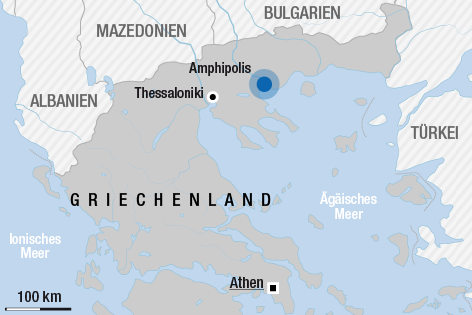 © APA/ORF.at Karte zeigt Amphipolis in Griechenland