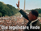 Archivaufnahme aus 1963 zeigt Martin Luther King bei seiner Rede in Washington