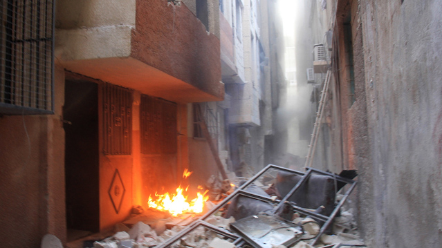 © Reuters/Ward Al-Keswani Brand nach Bombenangriff