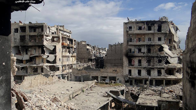 © AP/Aleppo Media Center Zerstörte Häuser in Aleppo