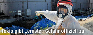 Japans Wirtschaftsminister, Toshimitsu Motegi, im AKW Fukushima