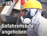 Arbeiter in Strahlenschutzanzug