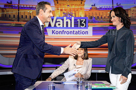 © ORF Grünen-Chefin Eva Glawischnig und FPÖ-Chef Heinz-Christian Strache