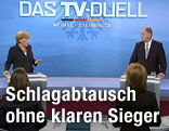 Angela Merkel und Peer Steinbr&uuml;ck beim TV-Duell