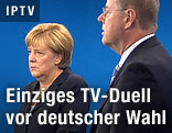 Kanzlerin Angela Merkel (CDU) und SPD-Kandidat Peer Steinbrück