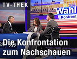 Michael Spindelegger, Josef Bucher und ORF-Moderatorin Ingrid Thurnher