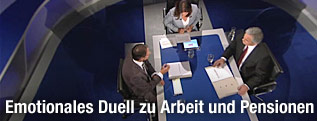Werner Faymann (SP&Ouml;) und Josef Bucher (BZ&Ouml;) im ORF-TV-Duell