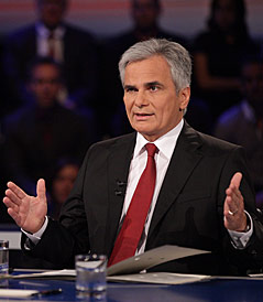 © ORF/Milenko Badzic Werner Faymann (SPÖ) im ORF-TV-Duell