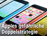 Mehrere Apple Iphones 5C in verschiedenen Farben