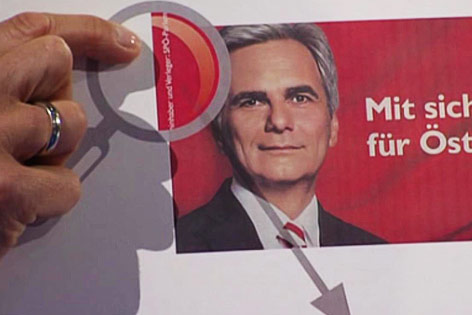 Taferl mit dem Impressum auf dem SPÖ-Plakat