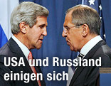 US-Au&szlig;enminister der USA, John Kerry und sein russischer Amtskollegen Sergej Lawrow