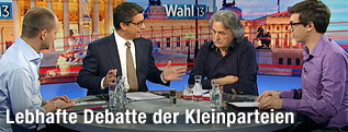 Spitzenkandidaten der Piratenpartei, der NEOS und der Kommunistischen Partei