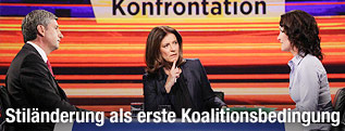 Vizekanzler Michael Spindelegger, &Ouml;VP und Gr&uuml;nen-Chefin Eva Glawischnig
