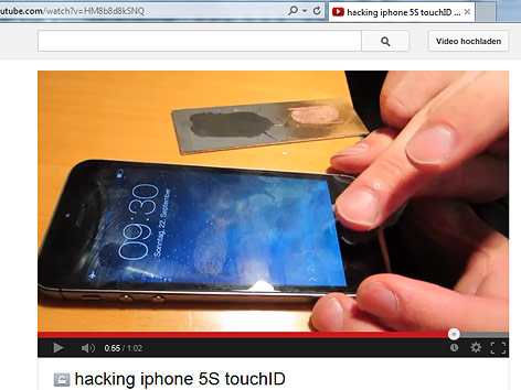© Screenshot youtube.com Screenshot eines Youtube-Videos, in dem ein iPhone 5S gehackt wird