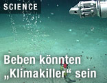 Methangas steigt vom Meeresboden auf