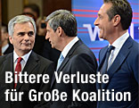 SPÖ-Spitzenkandidat Werner Faymann, ÖVP-Spitzenkandidat Michael Spindelegger und FPÖ-Spitzenkandidat H.C. Strache