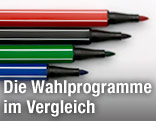 Filzstifte in Parteifarben