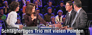 TV-Diskussion mit Eva Glawischnig (Gr&uuml;ne), Josef Bucher (BZ&Ouml;) und Heinz-Christian Strache (FP&Ouml;)