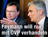 Bundeskanzler Werner Faymann (SP&Ouml;) und Generalsekret&auml;r Norbert Darabos