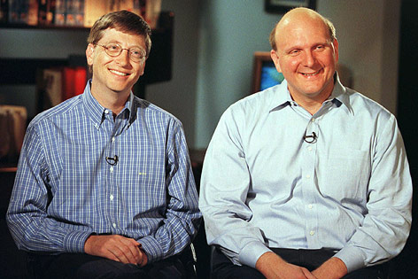 Bill Gates, chairman and CEO of Microsoft, and Steven Ballmer