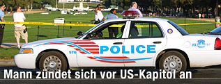 Polizeiauto vor dem Kapitol
